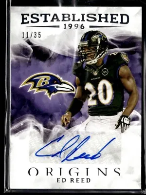 2021 Panini Origins Established Signatures Ed Reed Auto 11/35 Baltimore Ravens • $119.99