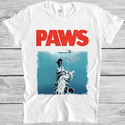 £6.85 • Buy Paws Jaws Cat Fun Pet Lover Best Funshirt Funny Kitten Gift Tee T Shirt M930