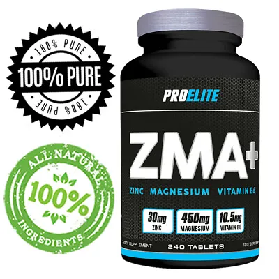 Pro Elite ZMA 240 Tablets Zinc Magnesium Vitamins For Night Recovery • £10.99