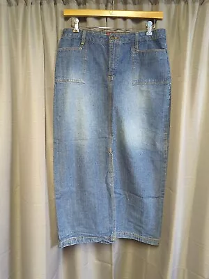 Denim Long Skirt Front Slit To Knee Size 13 Girls • $8