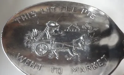 C1910 Nursery Rhyme STERLING SILVER BABY SPOON- THIS LITTLE PIG By PAYE & BAKER • $48.77