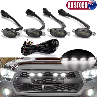 4PCS Front Grille LED White Lights Raptor Style Cover For F150 F250 F350 +Wiring • $21.84