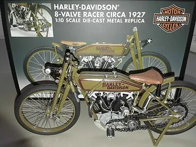 1927 Harley Davidson 8 Valve Motorcycle Racer 1:10  Die Cast Metal 8 In. COA Box • $459.99