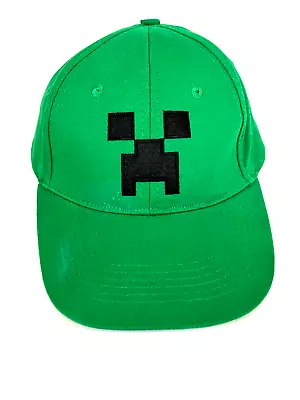 Minecraft Hat Cap Creeper Baseball Green Youth One Size Adjustable SnapBack • $5.63