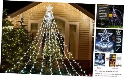 Christmas Decorations Outside 12.6FT 350 LED 8 Modes Star Christmas White • $48.44