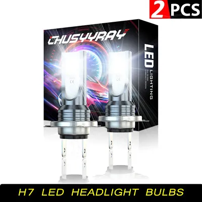For Honda CBR600RR 2007-2020 - 2x H7 White 6000K LED Headlight Bulbs Upgrade Kit • $10.66