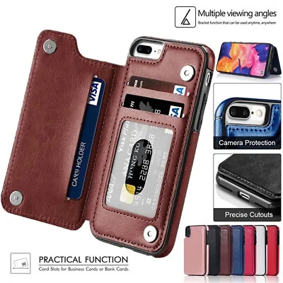 $12.09 • Buy Leather Flip Card Holder Cover Case For IPhone 12 11 Pro Xs Max Xr X 8 7 6 5 SE
