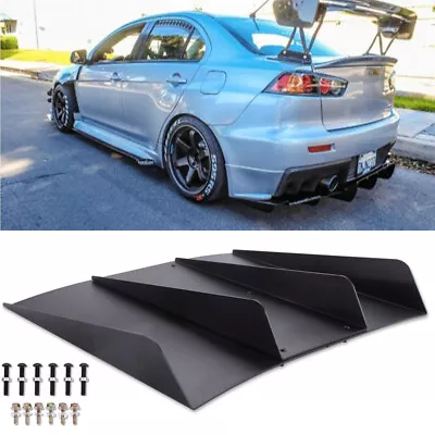 $69.46 • Buy For Mitsubishi Lancer Evo X Rear Diffuser Bumper 4 Fins Spoiler Splitter Lip