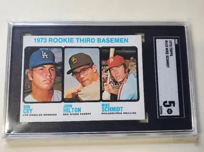 1973 Topps Mike Schmidt Ron Cey John Hilton Rookie Third Basemen #615 SGC 5 • $46