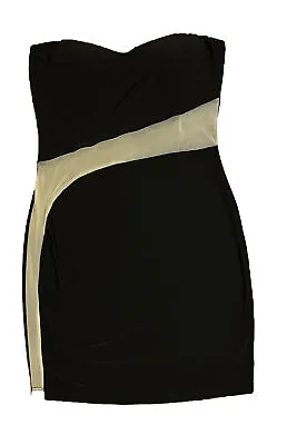 Woman’s Dress Sz Large Fits Like Medium NWT BLACK MESH SIDE Sexy Short Curvy • $9.99