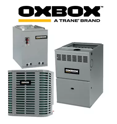 Oxbox 3 Ton 13.4 SEER2 A/C 17.5  Cased Coil & 80% 80K BTU Furnace HVAC Package • $3518