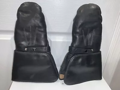 Vintage Harley Davidson Mittens  Mens Large Black Lambskin Shearling Gauntlet • $99