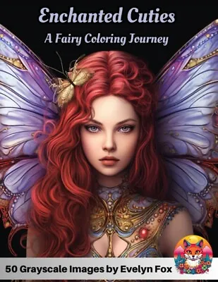 Enchanted Cuties Fairy Greyscale Adult Colouring Book Fantasy Gothic Magical 50 • £9.49