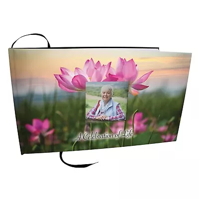 Lotus Tranquility Funeral Guest Book Memorial Guest Book • $39.95