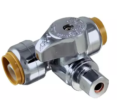 Sharkbite 24983 Ptc 1/2  X 1/2  X 1/4  Od Compression Chrome Brass Stop Tee • $12.95