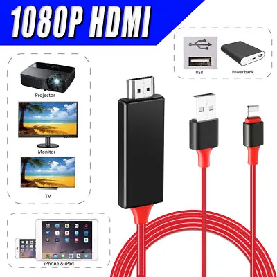 HDMI Cable Phone To HDTV AV Adapter Cord For Apple IPhone 8 7 6 Plus XR 12 13 14 • $10.99