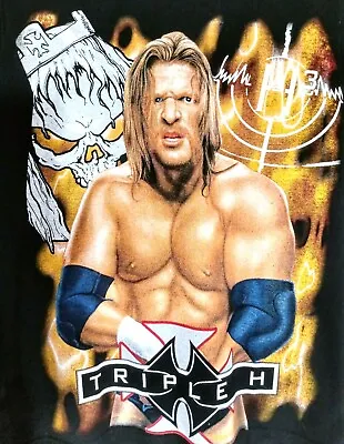 Triple H WWE Wrestling Double Sided Graphic Print T Shirt Size Small. • $24.95