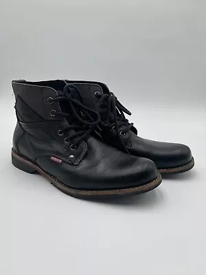 Levi’s Men’s Black Leather Boots Size 8.5 Ankle Biker • $24.99