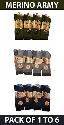 £4.99 • Buy Mens Merino Army Military Wool Blend Work Thermal Winter Socks  2.8 Tog UK 6-11