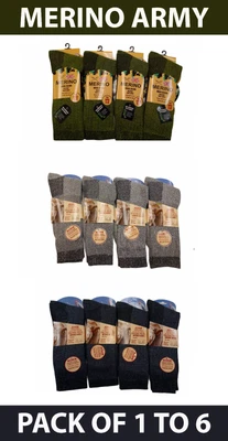 Mens Merino Army Military Wool Blend Work Thermal Winter Socks  2.8 Tog UK 6-11 • £8.99