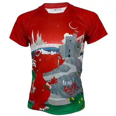 Olorun Wales Croeso I Cymru Adults Rugby Shirt- Mens (xs - 5xl) • £15