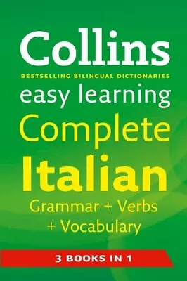 Easy Learning Complete Italian Grammar Verbs And Vocabulary (3 Books In 1) (Co • £10.24