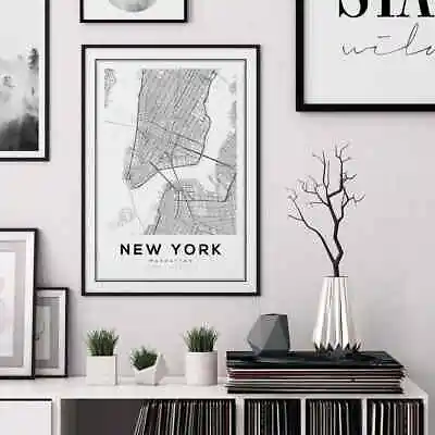 NYC Manhattan Map Poster Choose Your Size • $11.03