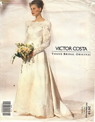 Vogue 2618 Uncut Pattern Sizes 12-14-16 Victor Costa Wedding Dress Train • $22.53