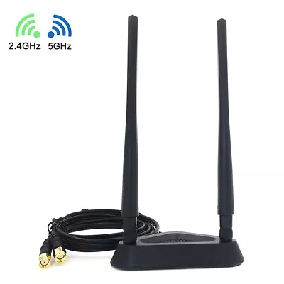 £10.27 • Buy Wireless Extend Cable External 8Dbi Dual-WiFi Network Antenna Magnet Stand AU