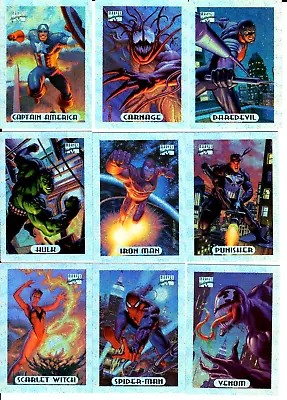 1994 Marvel Masterpieces Silver Holofoil Complete 10 Card Inset Chase Set • $35.80