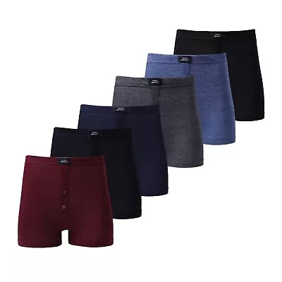 3 6 9 12 Pairs Men's Plain Boxer Shorts UnderwearClassic Cotton Rich  S-5XL Lot • £3.80