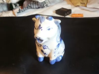 Delft Blue Sitting Cow Milk Jug/creamer • £5