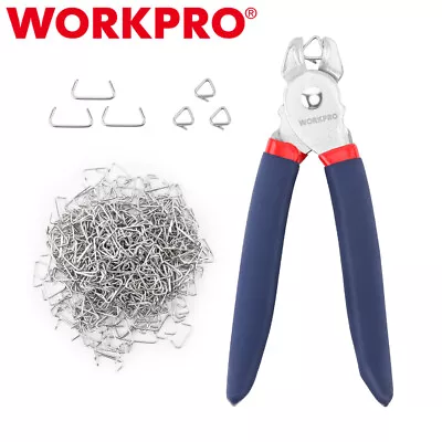 WORKPRO Hog Ring Pliers Galvanized Steel Hog Rings Plier W/500PCS 3/4  Hog Rings • $22.99