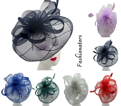 £12.99 • Buy Women Fascinator Headband  Feather Flower Hat Wedding Prom Day Royal Ascot Races