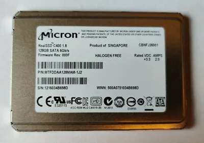 £420 • Buy 20x Micron RealSSD C400 128GB Internal 1.8  (MTFDDAA128MAM-1J2) SSD Micro SATA