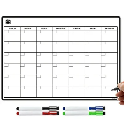 £13.49 • Buy Magnetic Calendar + Dry Wipe Pens, Fridge Calendar Or Monthly Planner Whiteboard