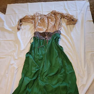 Steampunk 1X 3 Piece Green Open Wench Leather Lace Up Barmaid Maxi  Ren • $139.93