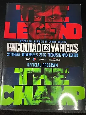 Manny Pacquiao Vs Jessie Vargas Nov 5 2016 Wbo Official Title  fight Program • $0.99