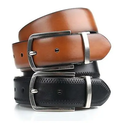 Tommy Hilfiger Men's Reversible Feathered Edge Stitched Leather Belt 11TL02X188 • $27.29