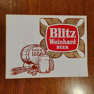 Vintage Blitz Weinhard Beer Sticker 12.5  X 9.5  • $9.99