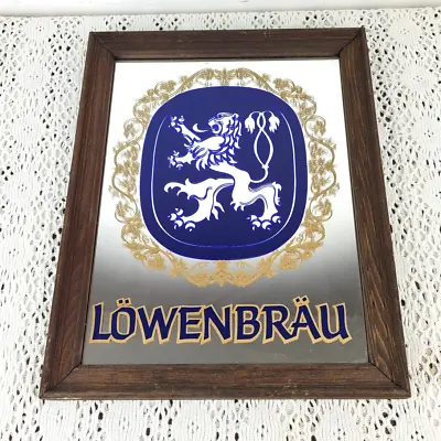 Vintage Lowenbrau Beer Mirror Wall Hanging Sign Bar Pub Restaurant 13.5  X 10.5  • $32.99