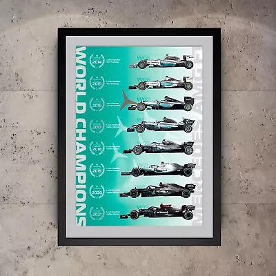 Mercedes AMG F1 | 8 X Constructors World Champions | Wall Art | Poster | Print • £21.99