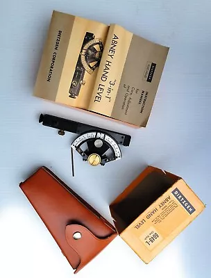 Vintage Surveyor's  Topographic Abney Level Clinometer W/ Sheath Pin Manual  • $225