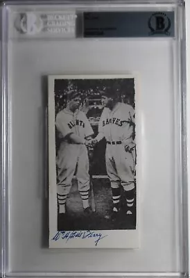 Bill Terry NY Giants Signe Photo With Babe Ruth HOF D 89 Beckett Encapsulated • $39.99