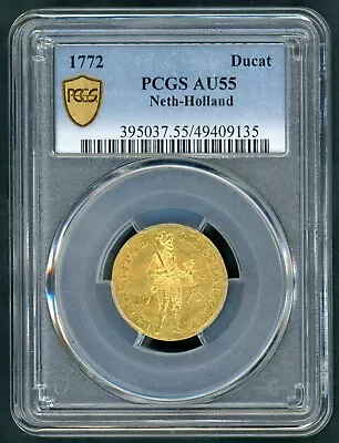 Netherlands Holland Ducat 1772 Gold Coin Pcgs Au 55   87 • $255