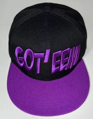 Vintage Six Flags Hat GOT’ EEM Logo Snapback Cap Purple & Black Hip Hop • $19.99
