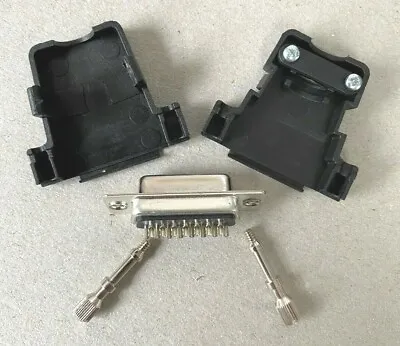 Pack Of 10 X 15-Pin D-Sub Connectors Female With Hood Cover Shell • £9.99