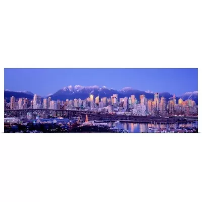 Twilight Vancouver Skyline British Poster Art Print Skyline Home Decor • $54.99