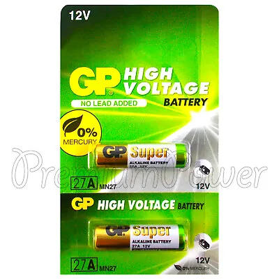2 X GP 27A Alkaline Super Batteries 12V MN27 A27 GP27A E27A EL812 L828 Alarms • $14.51