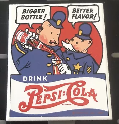 Vintage 1980’s Pepsi Cola Collectible Porcelain Refrigerator Locker Magnet • $20.23